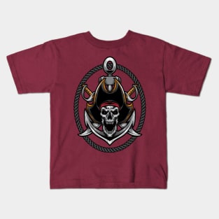 Screaming Skull Pirate Kids T-Shirt